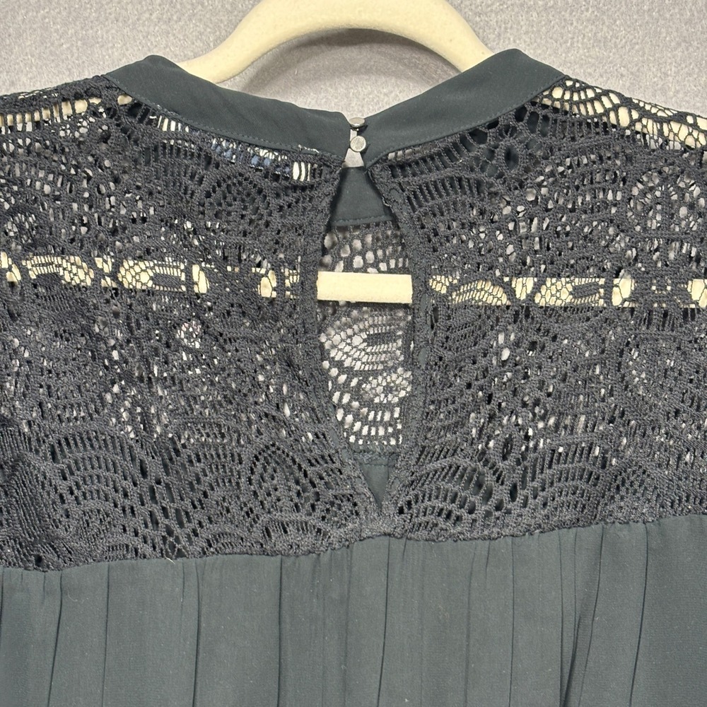 New Abercrombie Fitch Lace Blouse Top M Pleated Bell Sleeve Witchy Whimsygoth‎ - Picture 8 of 10